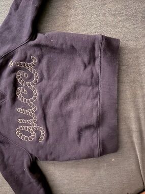 Gucci Navy Blue Kids Sweater with Embroidered Logo